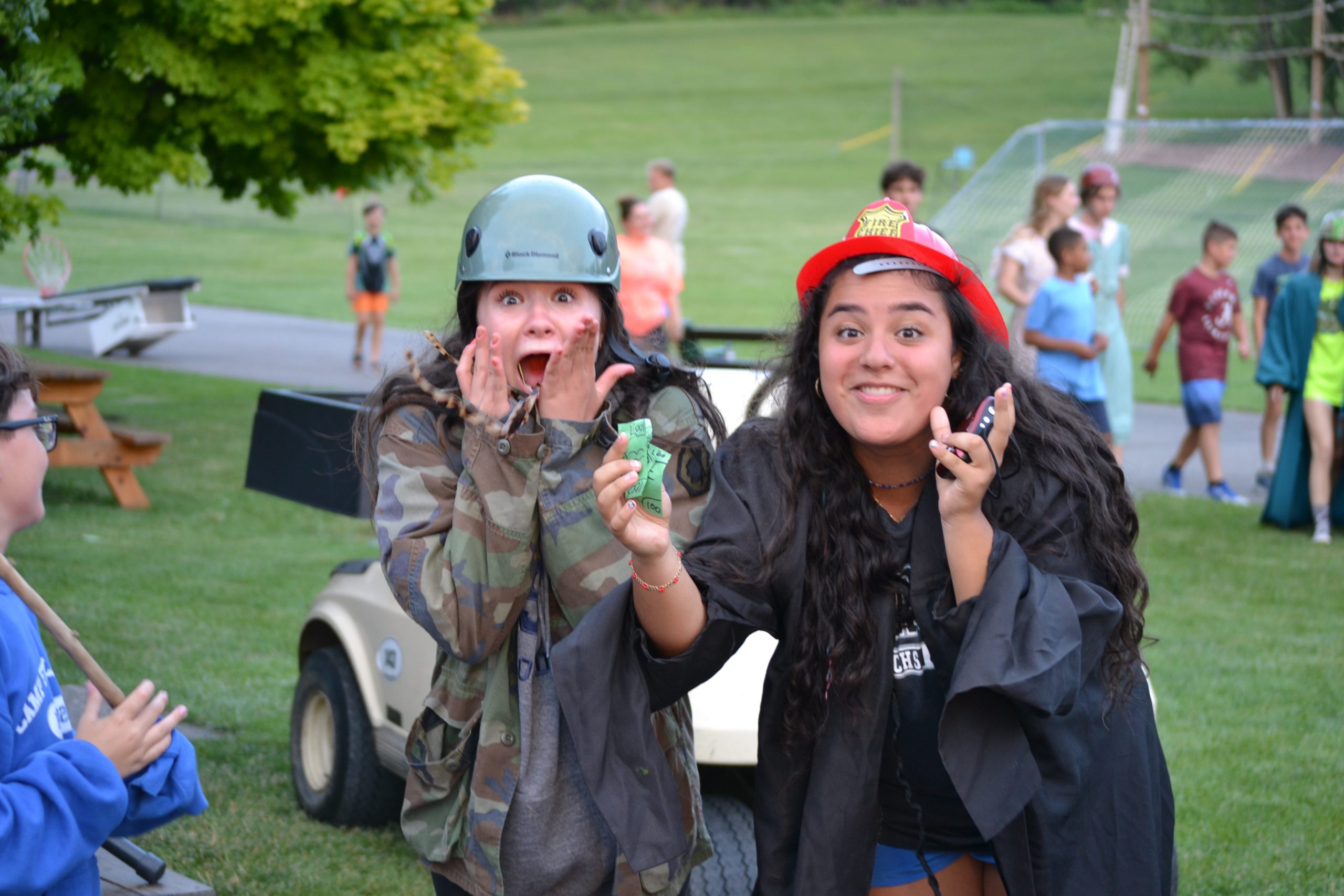 campers dressed up in silly costumes